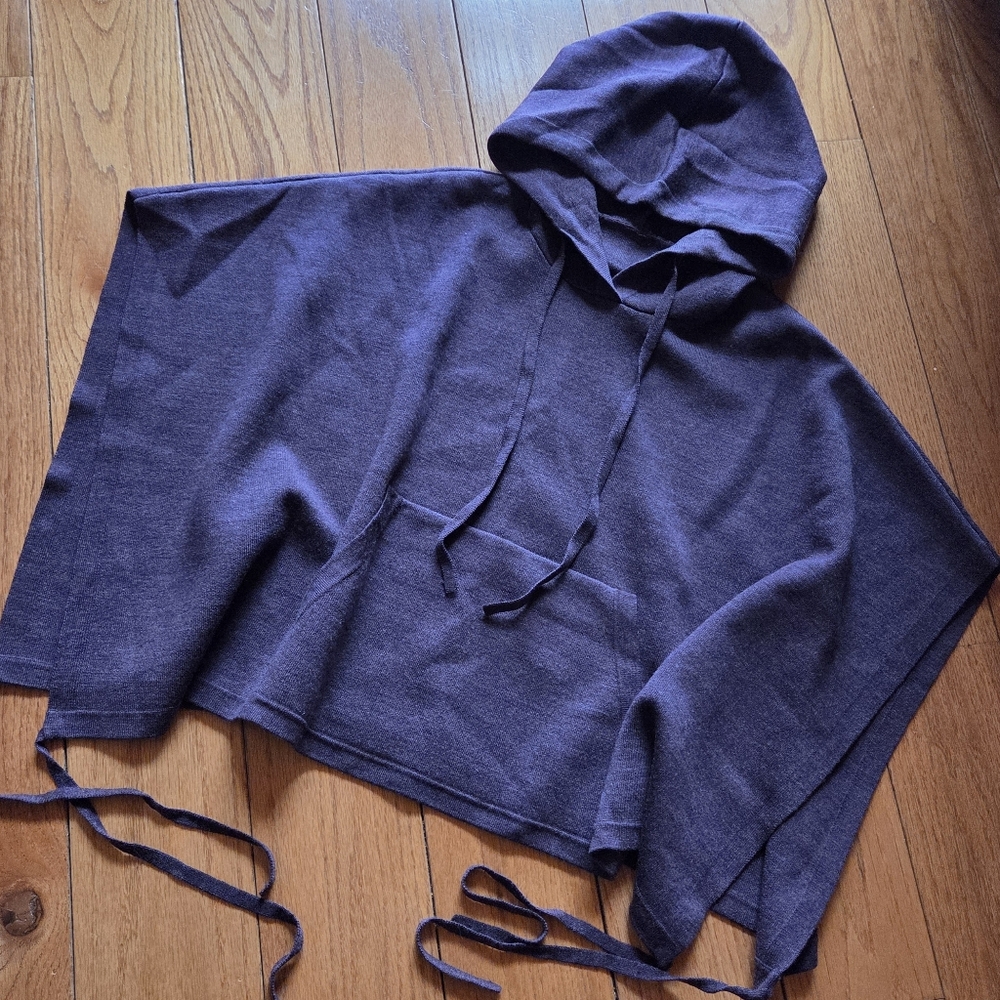 Lululemon All In A Day Hooded Poncho Heathered Black Cherry